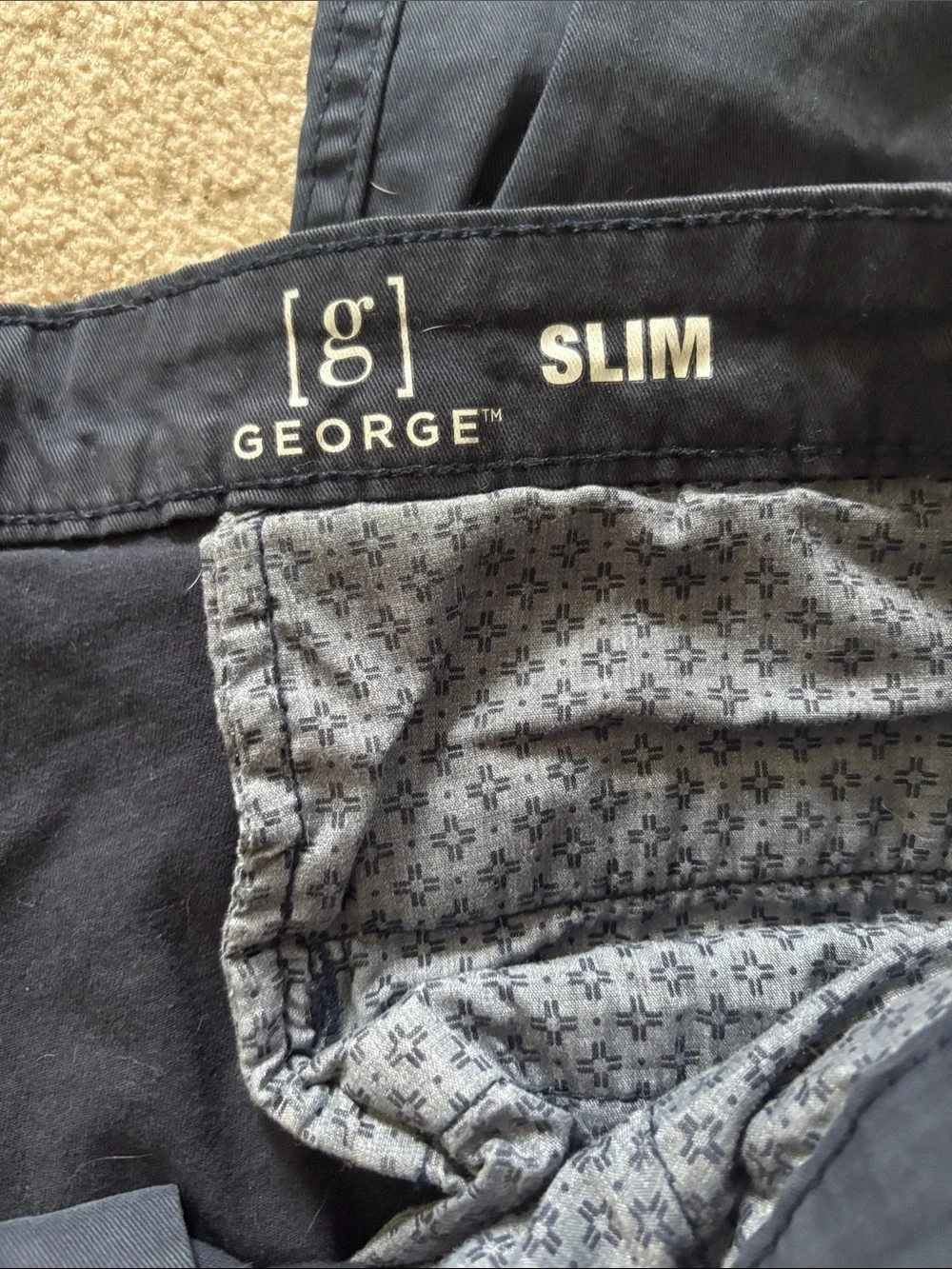 George Men's Dark Navy Chinos